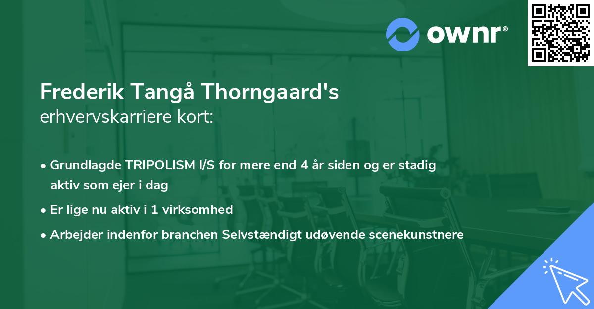 Frederik Tangå Thorngaard's erhvervskarriere kort