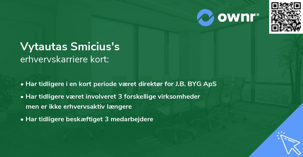 Vytautas Smicius's erhvervskarriere kort