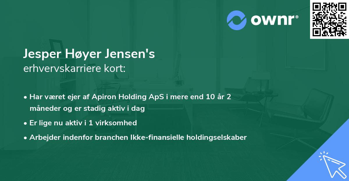 Jesper Høyer Jensen's erhvervskarriere kort