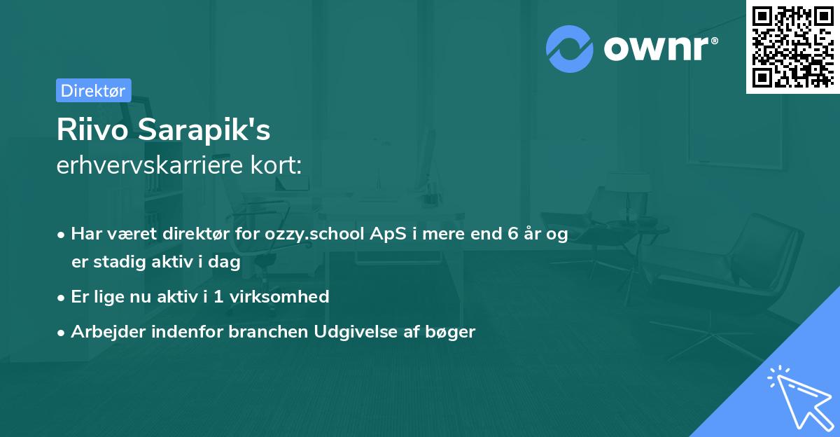 Riivo Sarapik's erhvervskarriere kort