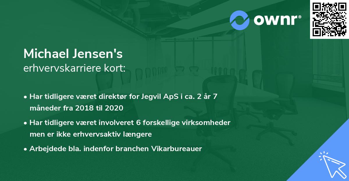 Michael Jensen's erhvervskarriere kort