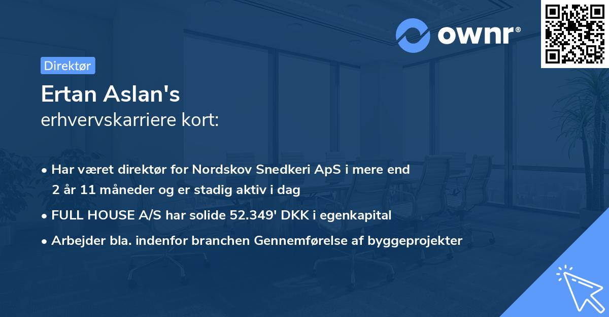 Ertan Aslan's erhvervskarriere kort