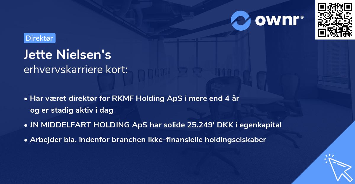 Jette Nielsen's erhvervskarriere kort