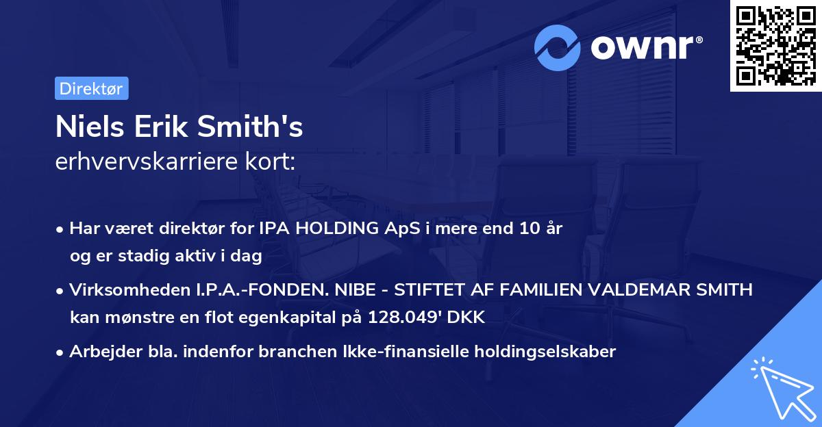 Niels Erik Smith's erhvervskarriere kort