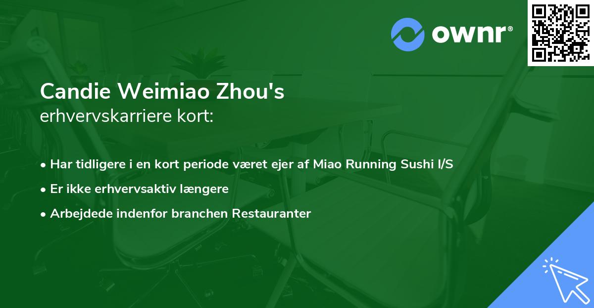 Candie Weimiao Zhou's erhvervskarriere kort