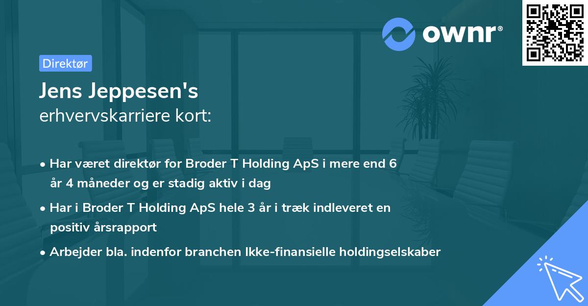 Jens Jeppesen's erhvervskarriere kort