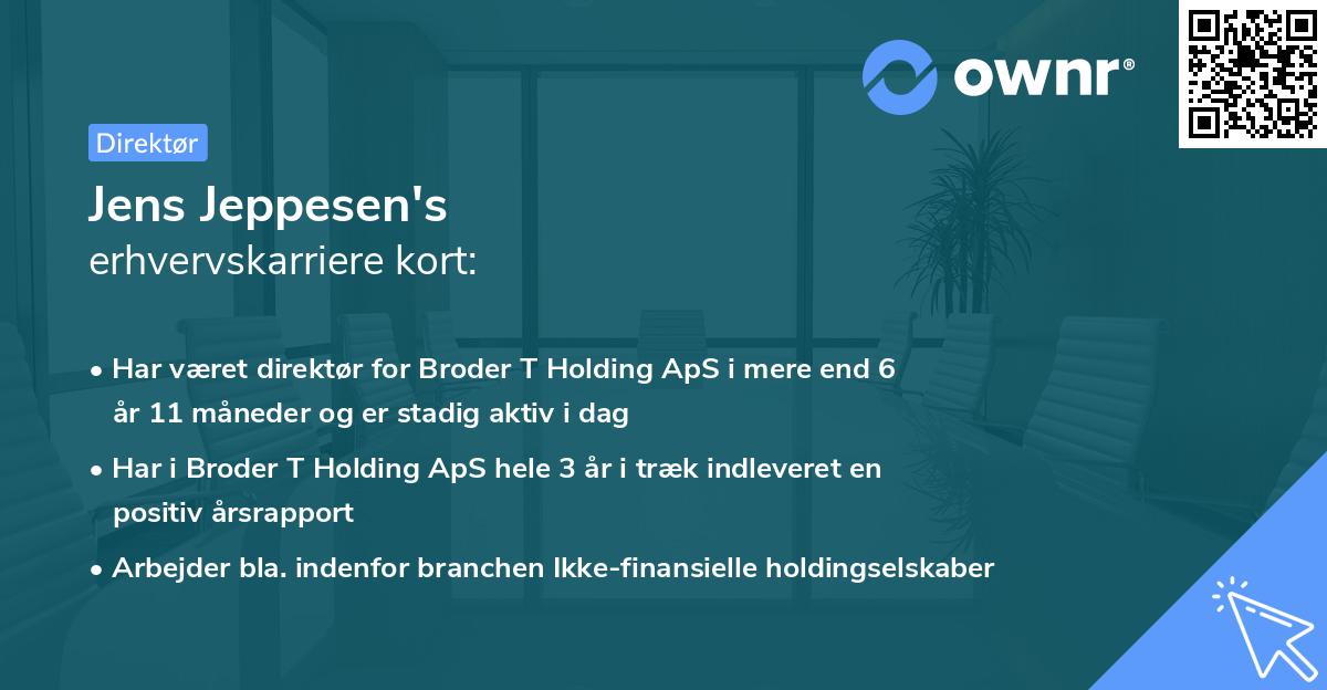 Jens Jeppesen's erhvervskarriere kort