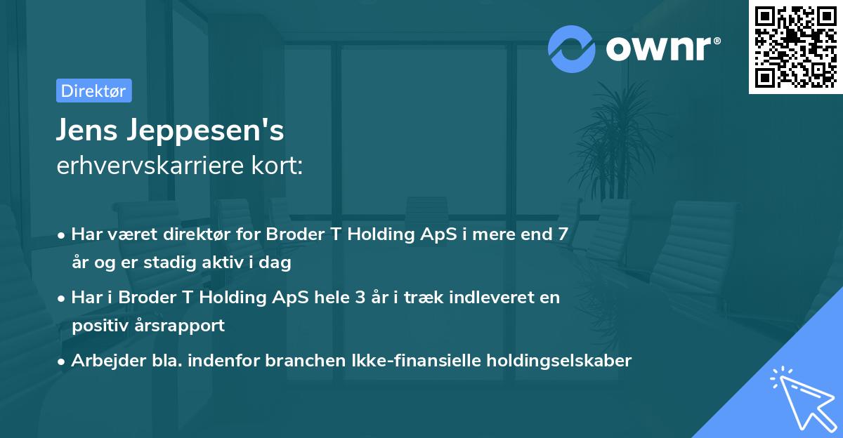 Jens Jeppesen's erhvervskarriere kort