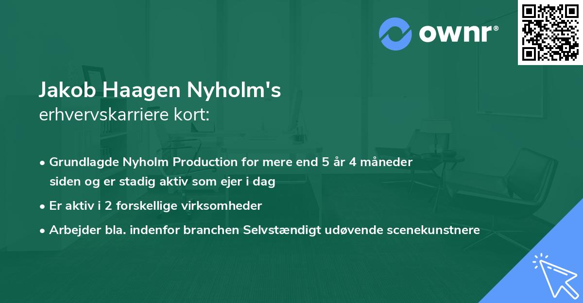Jakob Haagen Nyholm's erhvervskarriere kort