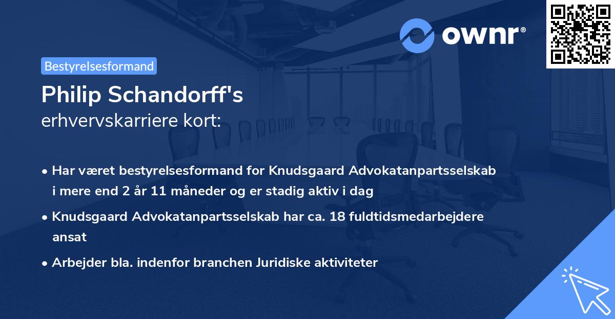 Philip Schandorff's erhvervskarriere kort