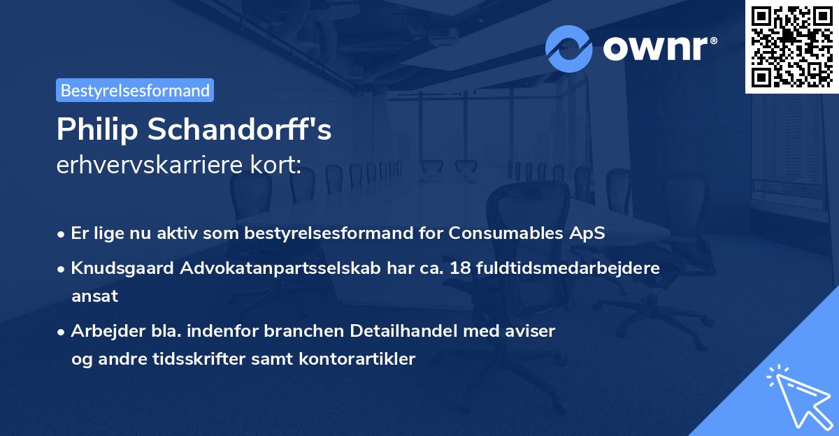Philip Schandorff's erhvervskarriere kort