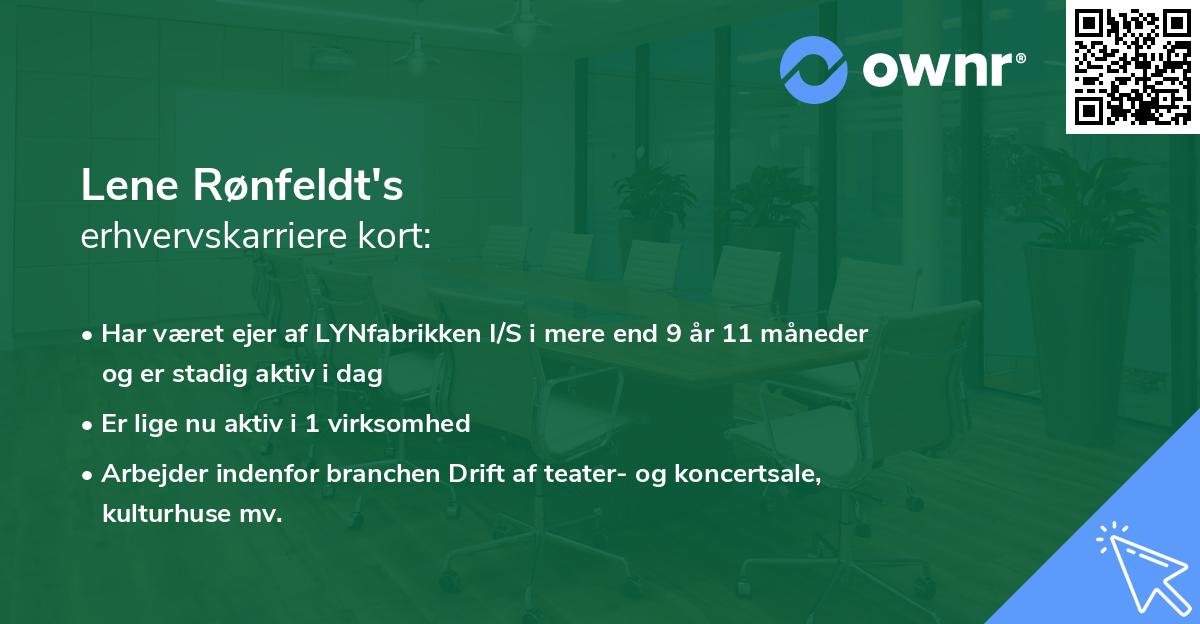 Lene Rønfeldt's erhvervskarriere kort