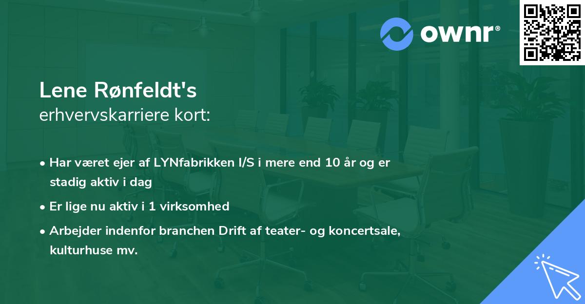 Lene Rønfeldt's erhvervskarriere kort
