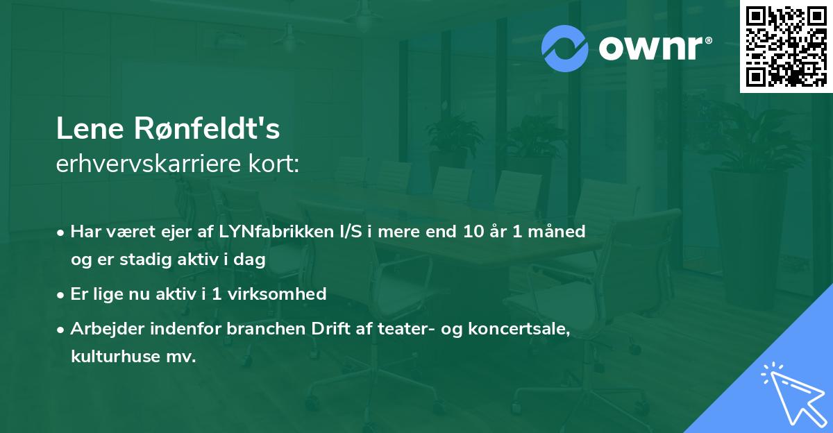 Lene Rønfeldt's erhvervskarriere kort