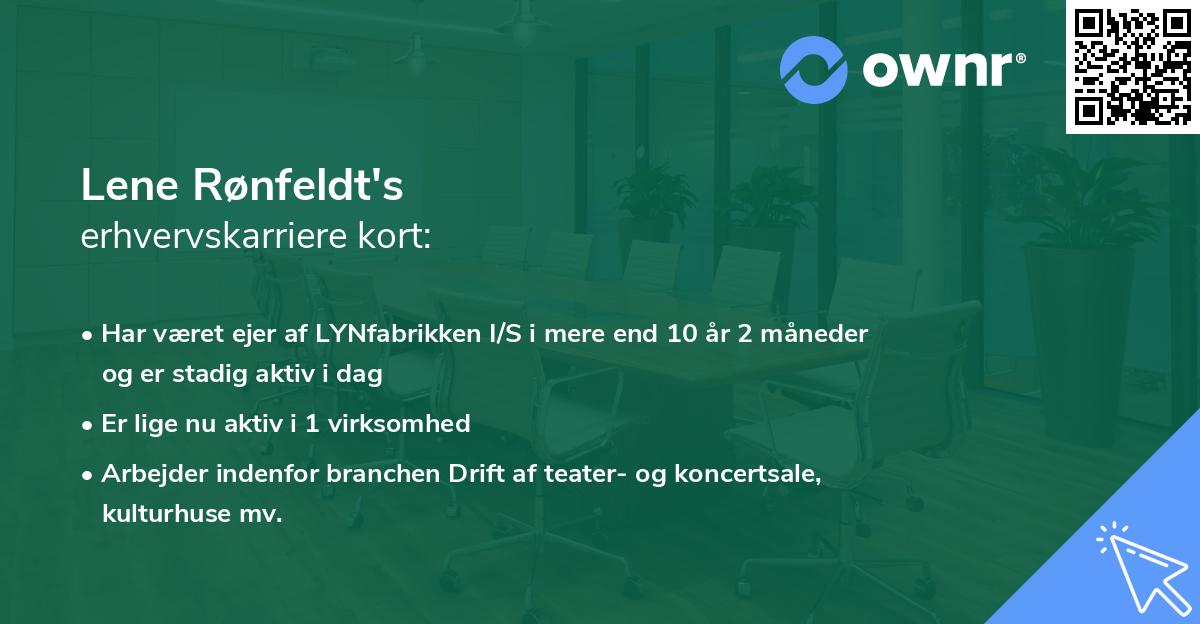 Lene Rønfeldt's erhvervskarriere kort