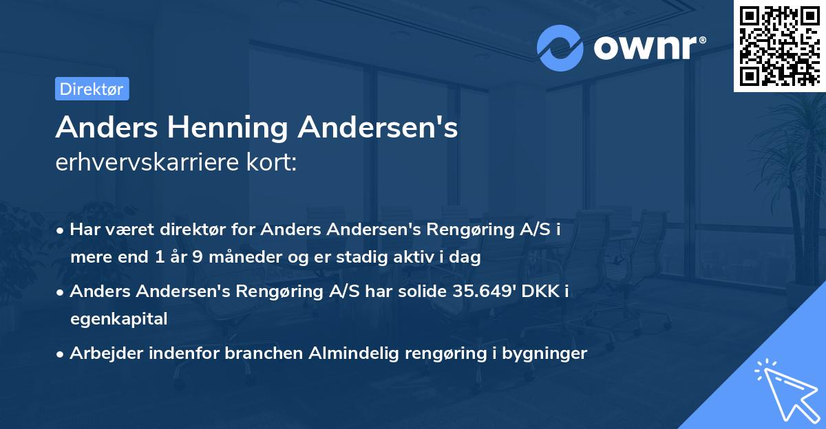 Anders Henning Andersen's erhvervskarriere kort