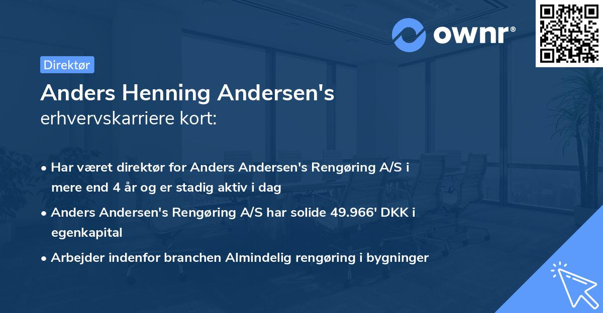 Anders Henning Andersen's erhvervskarriere kort