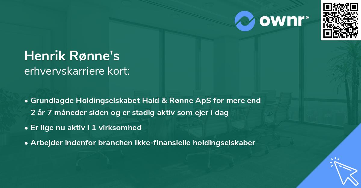Henrik Rønne's erhvervskarriere kort
