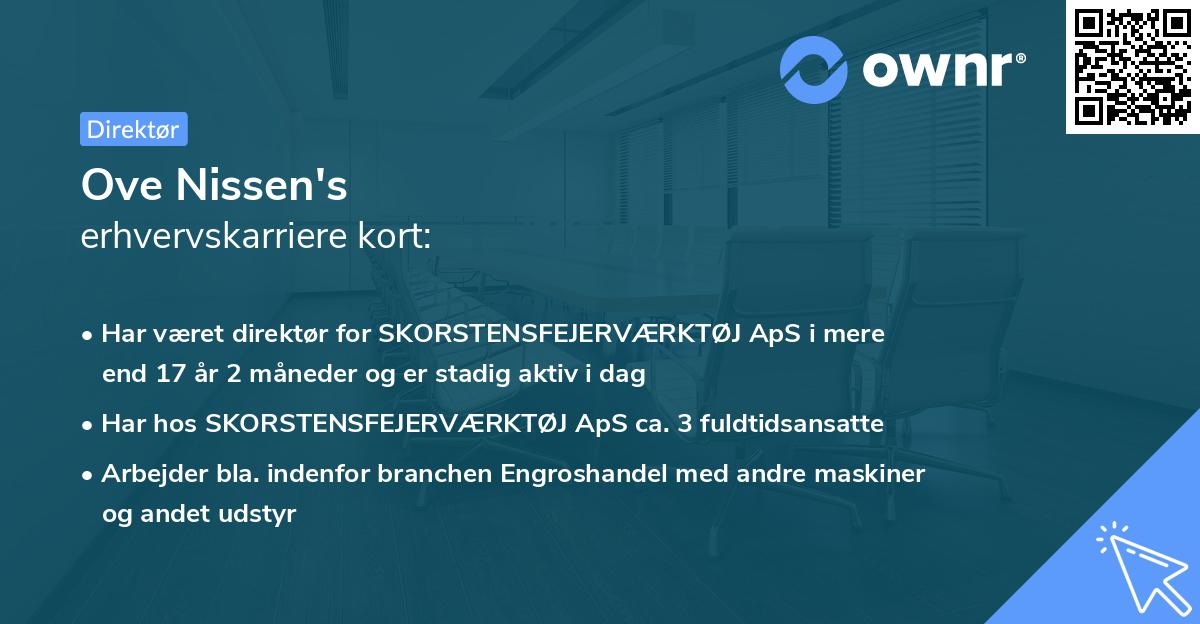 Ove Nissen's erhvervskarriere kort