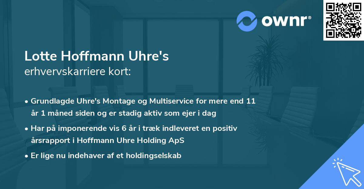 Lotte Hoffmann Uhre's erhvervskarriere kort