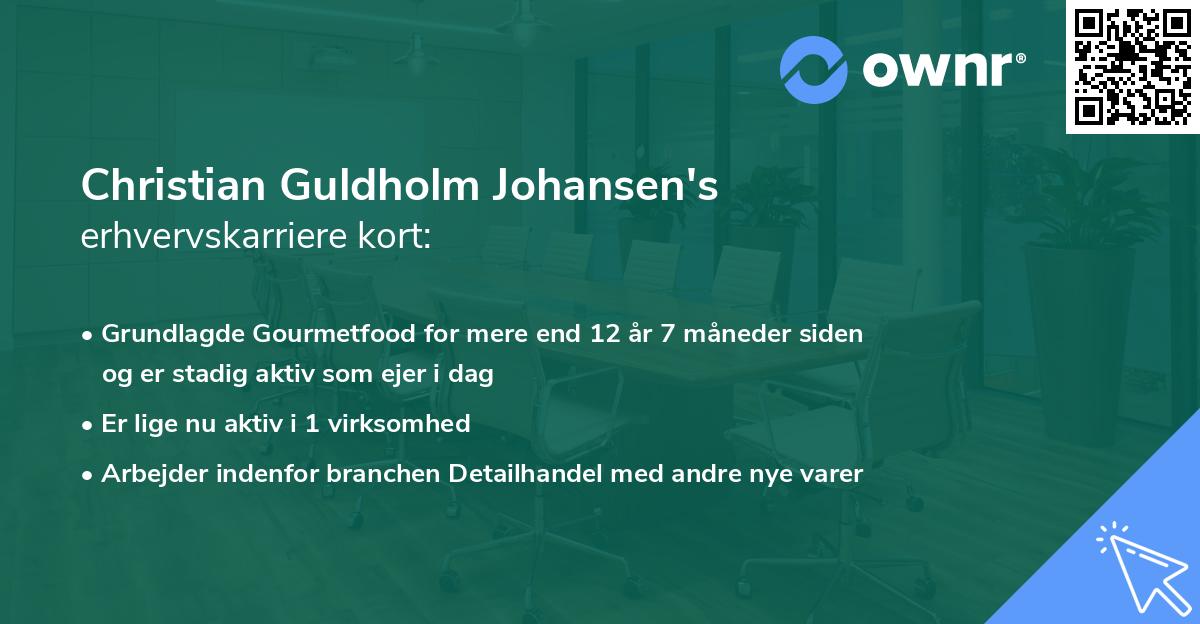 Christian Guldholm Johansen's erhvervskarriere kort