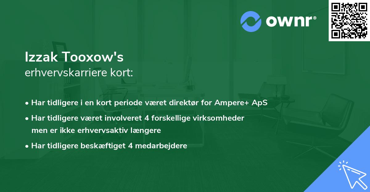 Izzak Tooxow's erhvervskarriere kort
