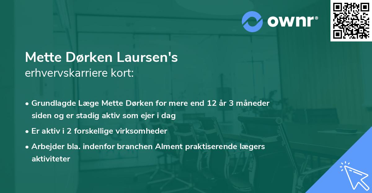 Mette Dørken Laursen's erhvervskarriere kort