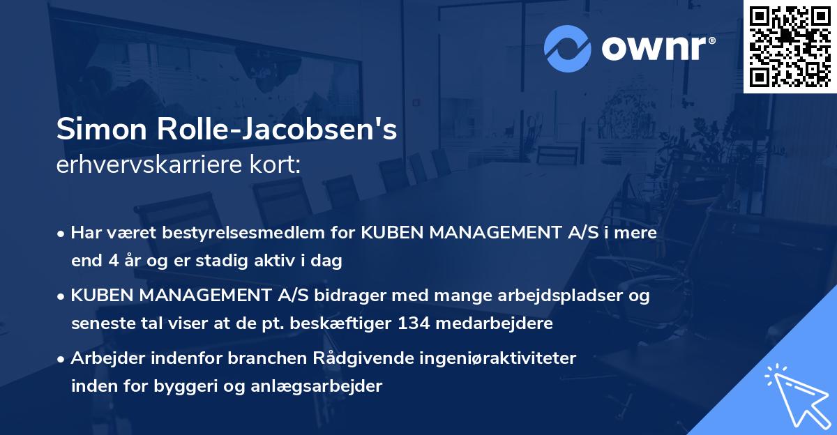 Simon Rolle-Jacobsen's erhvervskarriere kort