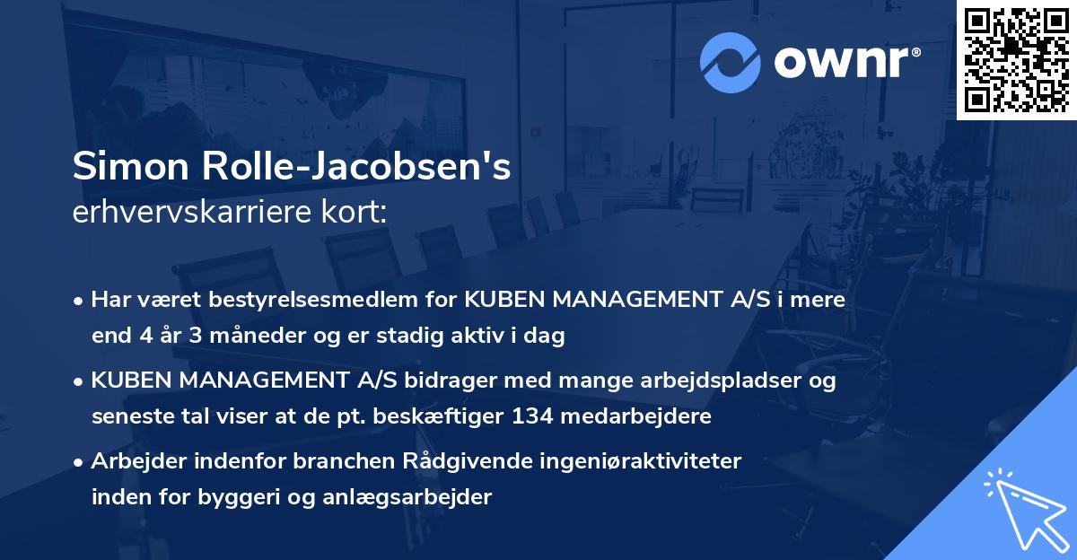 Simon Rolle-Jacobsen's erhvervskarriere kort