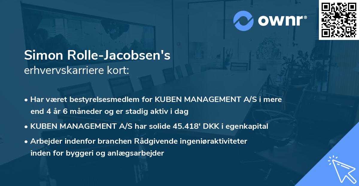 Simon Rolle-Jacobsen's erhvervskarriere kort