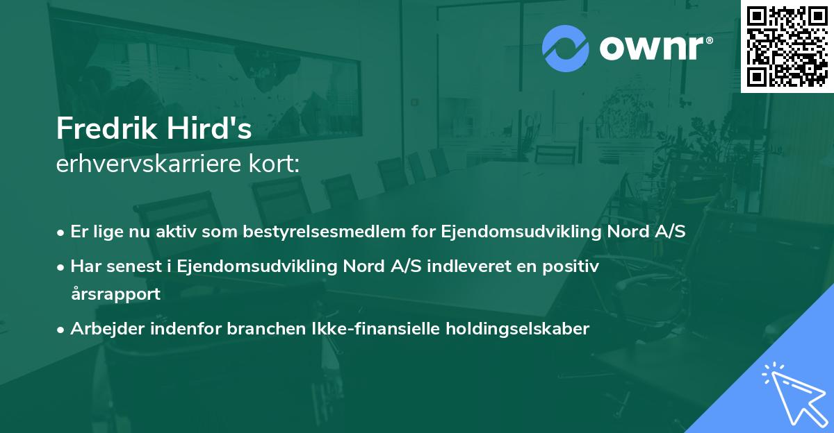 Fredrik Hird's erhvervskarriere kort