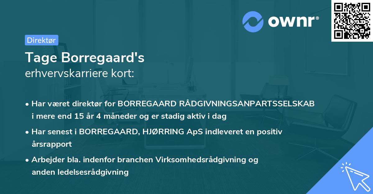 Tage Borregaard's erhvervskarriere kort
