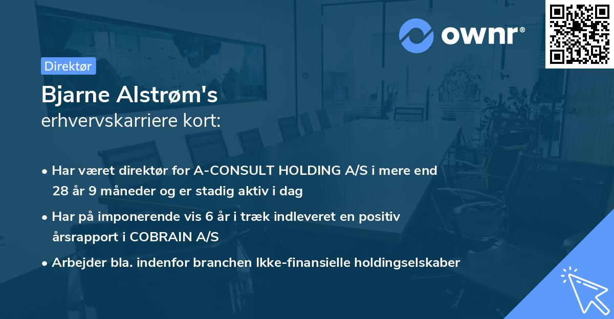 Bjarne Alstrøm's erhvervskarriere kort