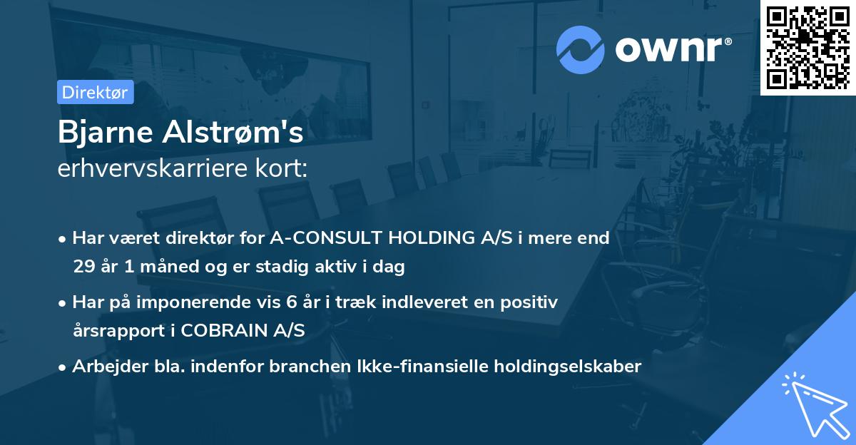 Bjarne Alstrøm's erhvervskarriere kort
