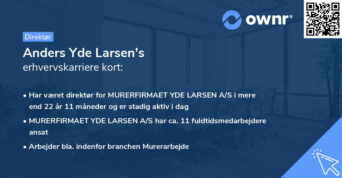 Anders Yde Larsen's erhvervskarriere kort