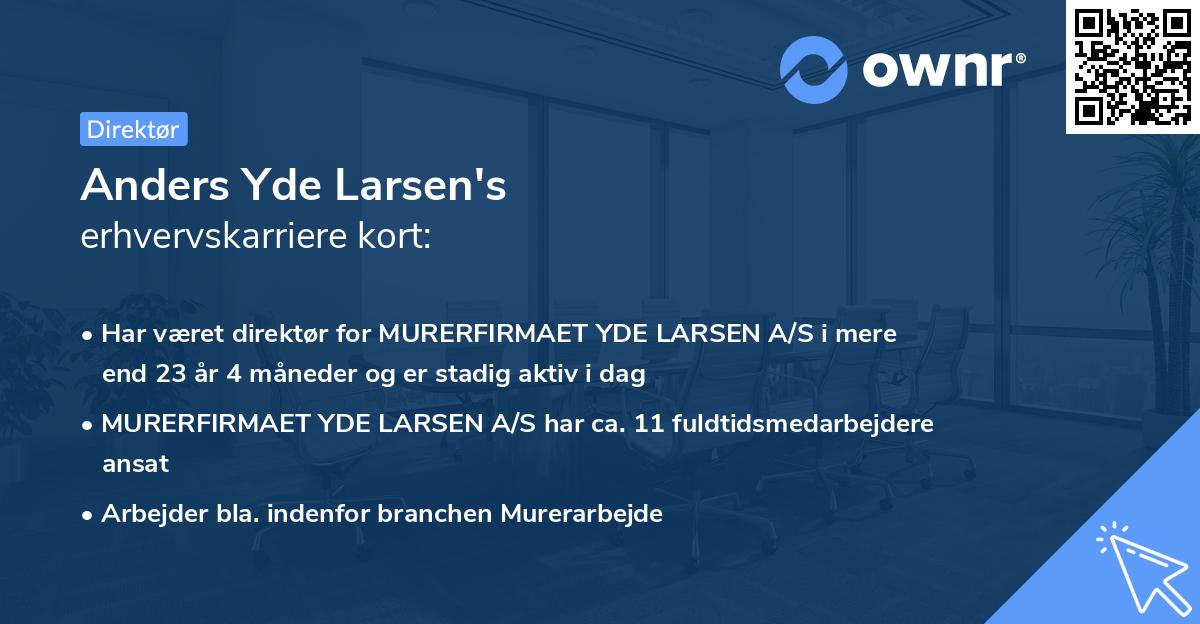 Anders Yde Larsen's erhvervskarriere kort