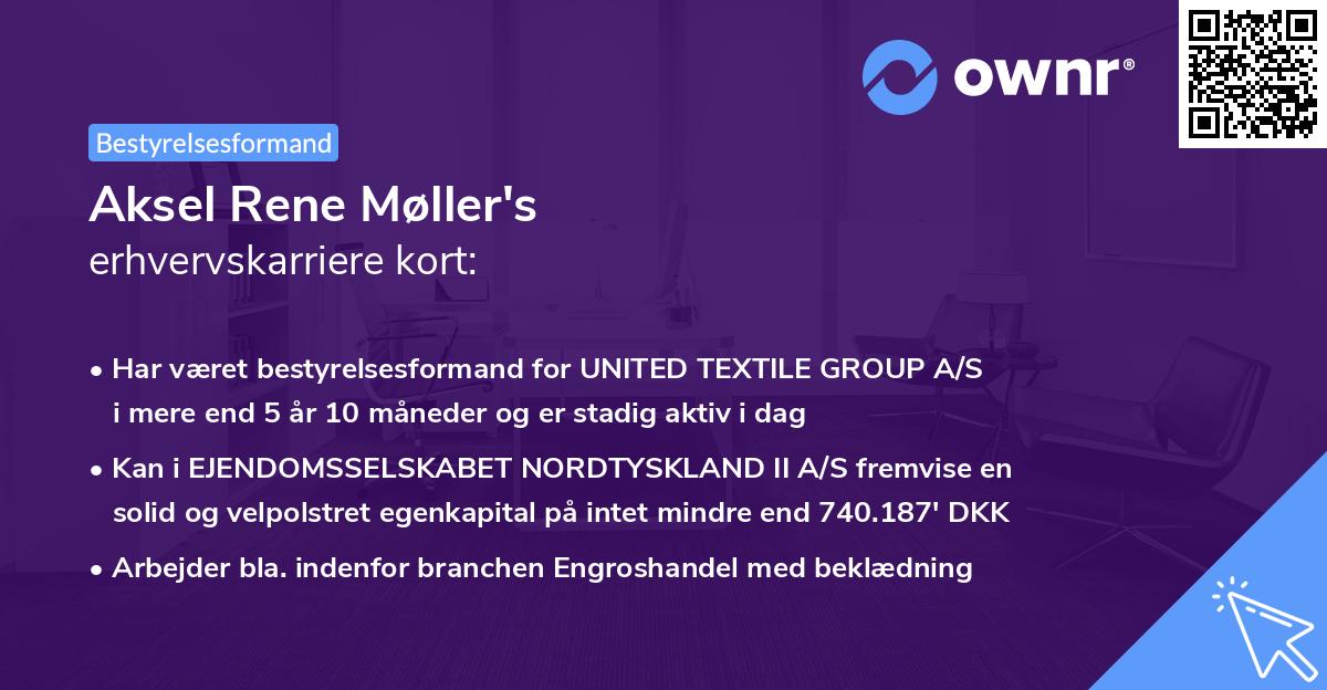 Aksel Rene Møller's erhvervskarriere kort