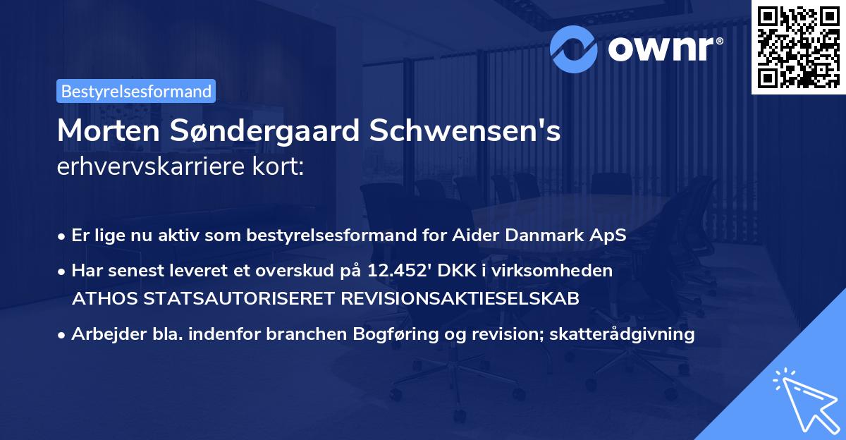 Morten Søndergaard Schwensen's erhvervskarriere kort