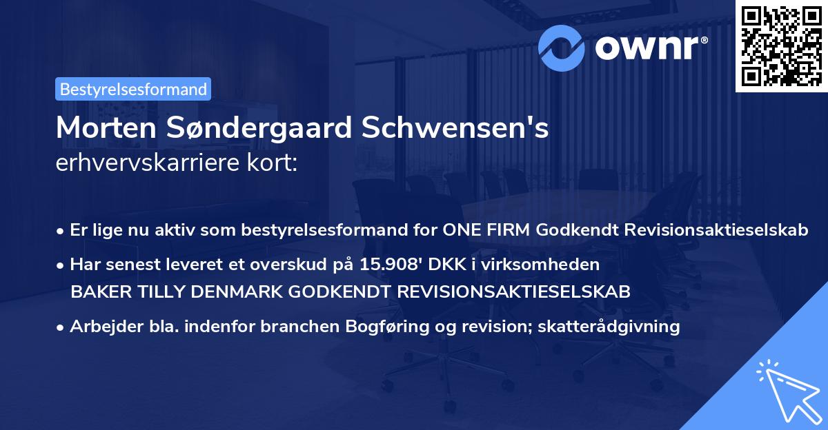 Morten Søndergaard Schwensen's erhvervskarriere kort