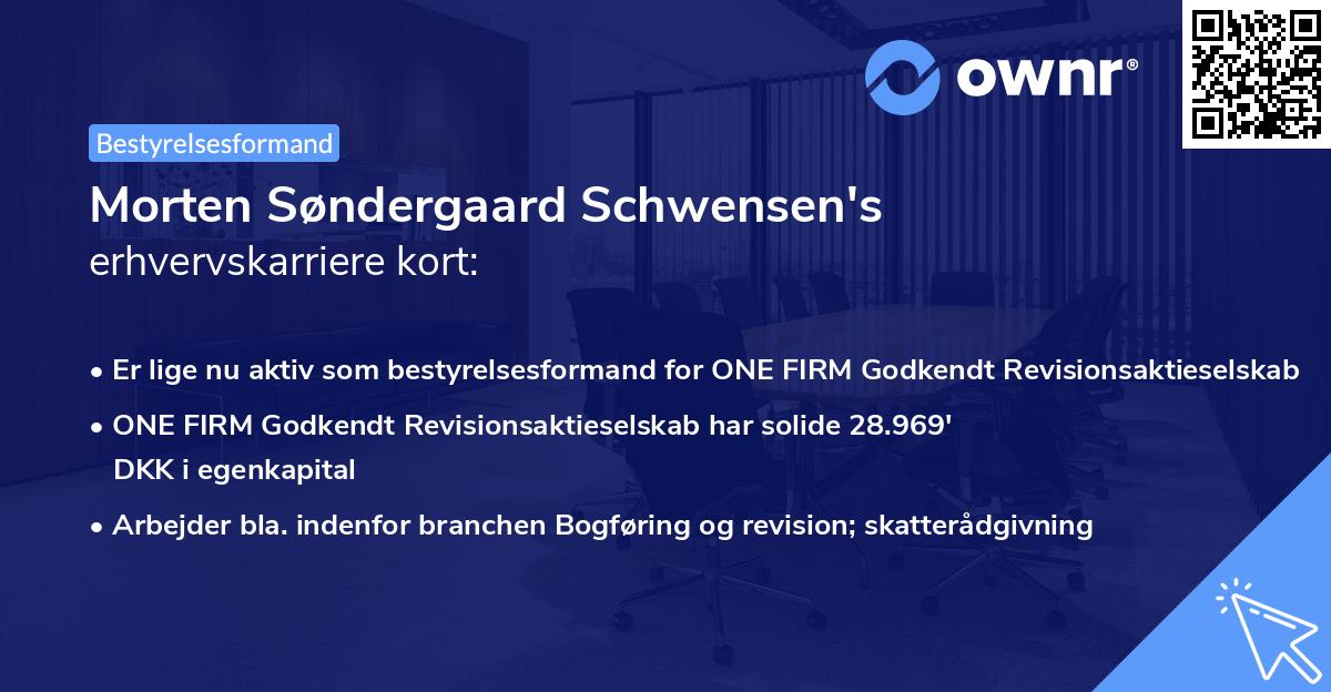 Morten Søndergaard Schwensen's erhvervskarriere kort