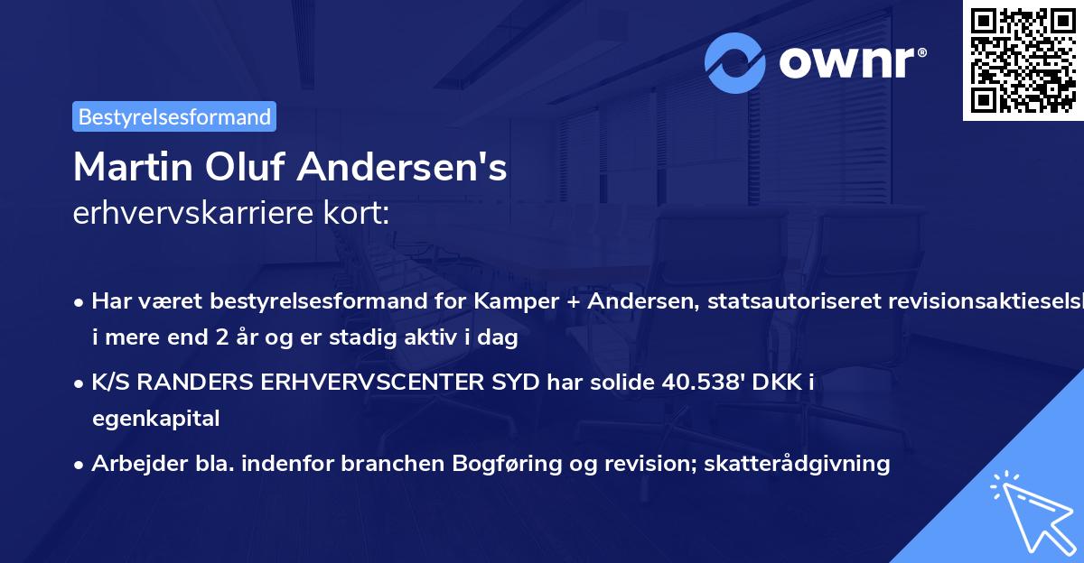 Martin Oluf Andersen's erhvervskarriere kort