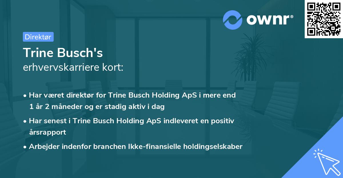 Trine Busch's erhvervskarriere kort