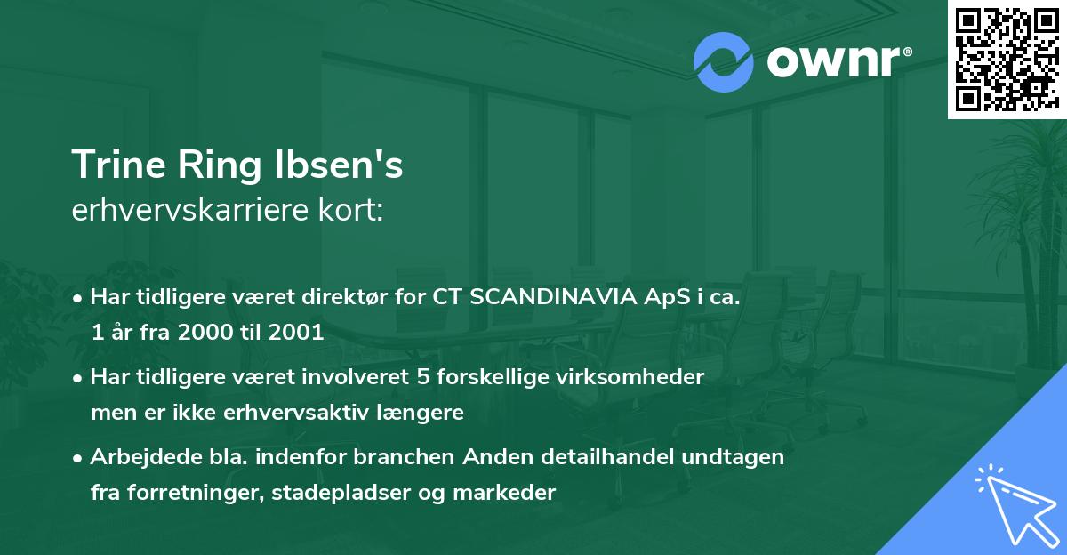 Trine Ring Ibsen's erhvervskarriere kort