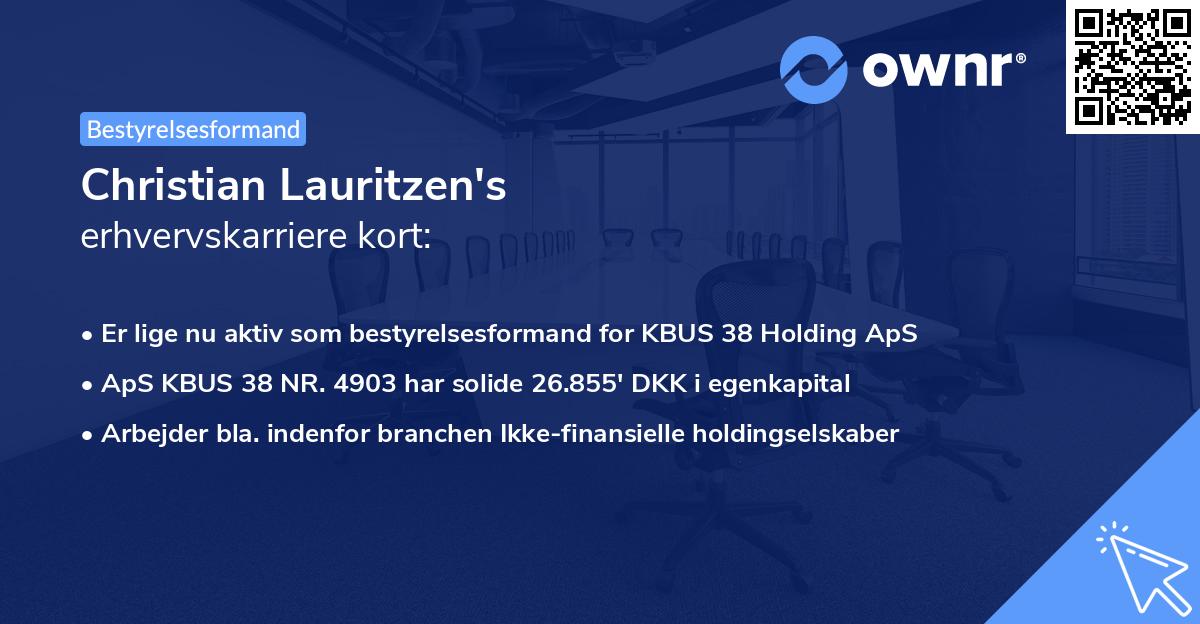 Christian Lauritzen's erhvervskarriere kort