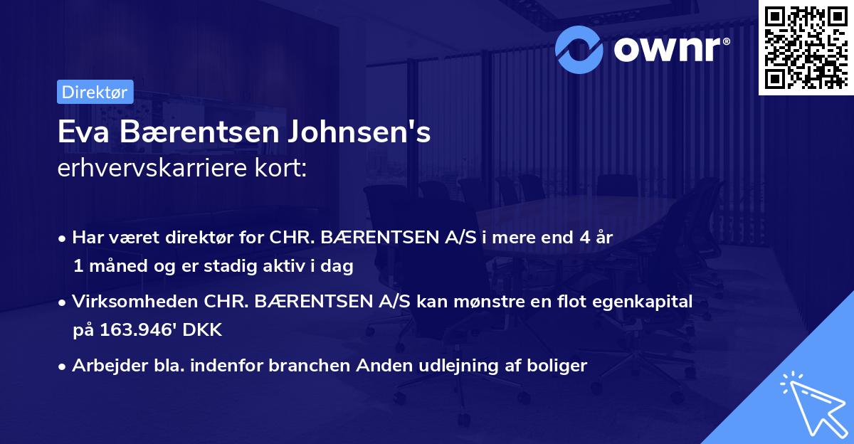 Eva Bærentsen Johnsen's erhvervskarriere kort