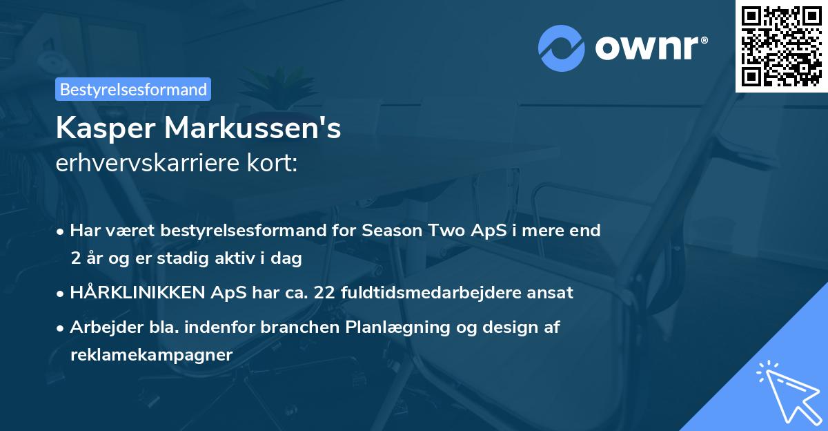 Kasper Markussen's erhvervskarriere kort