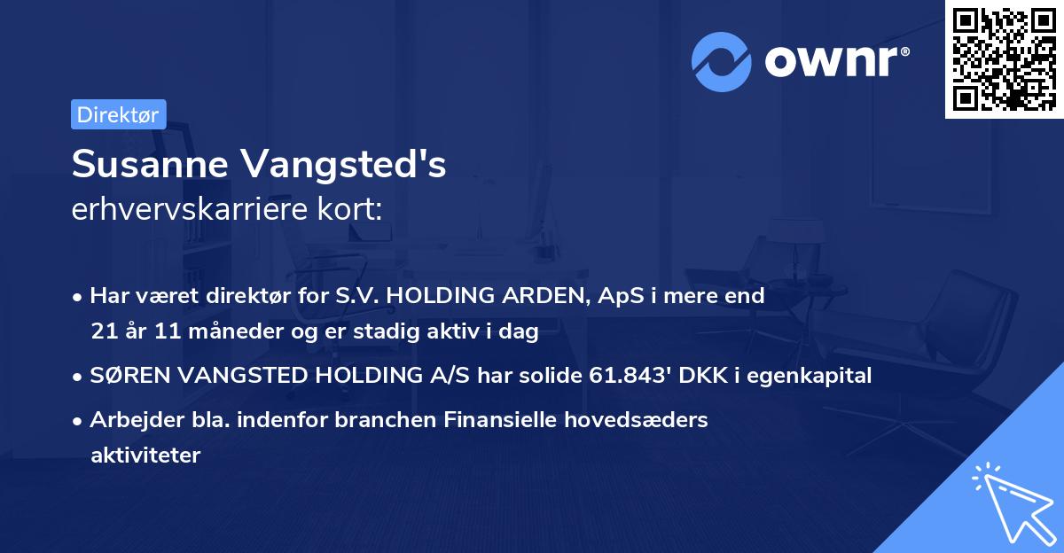 Susanne Vangsted's erhvervskarriere kort