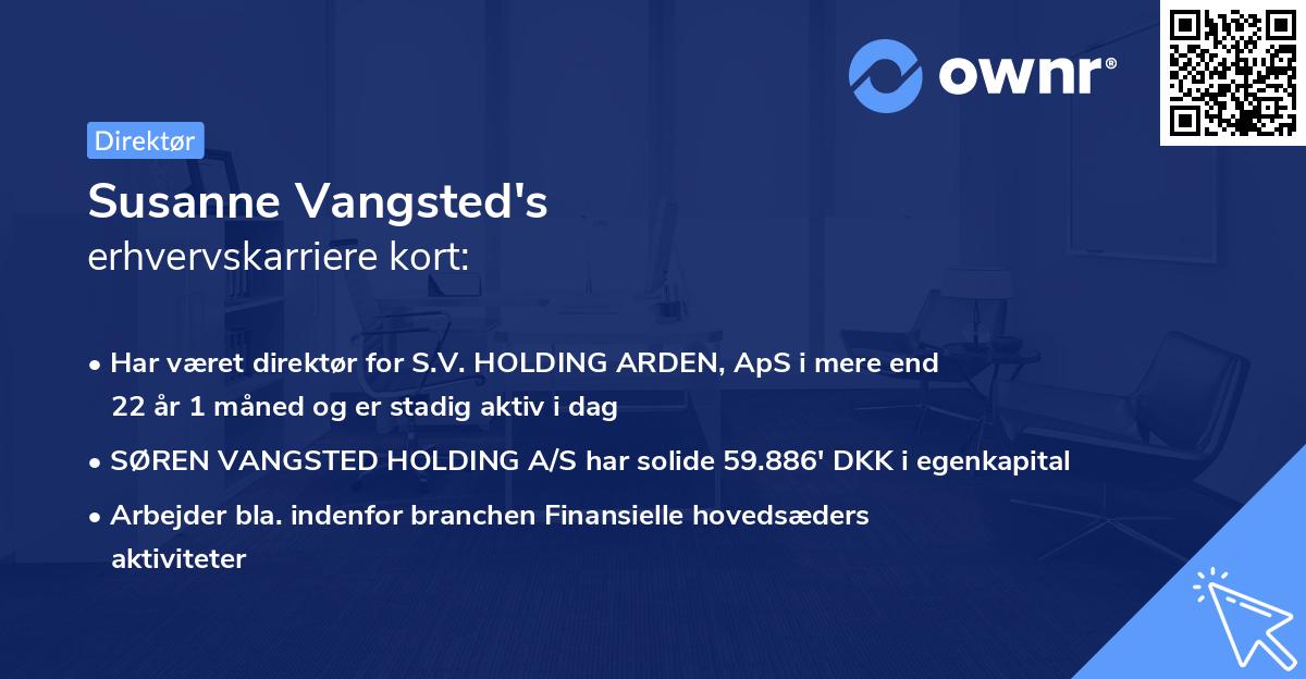 Susanne Vangsted's erhvervskarriere kort