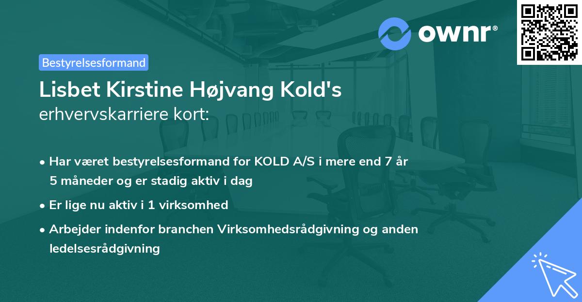 Lisbet Kirstine Højvang Kold's erhvervskarriere kort