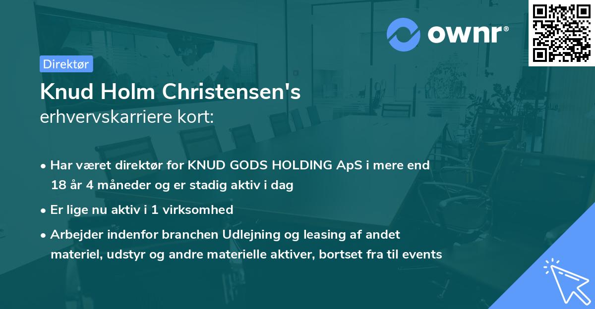 Knud Holm Christensen's erhvervskarriere kort